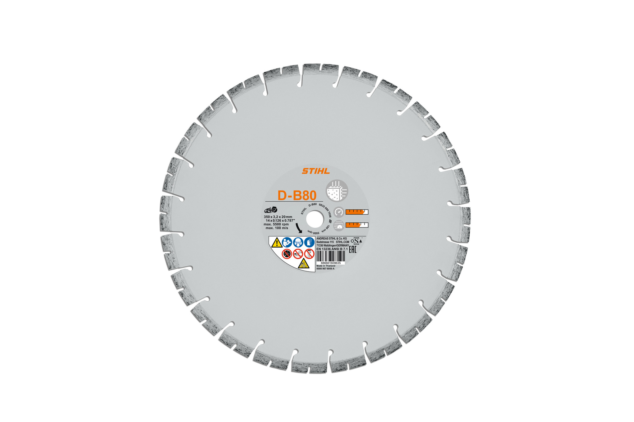 Disque de coupe diamanté de 14 po - Béton B80