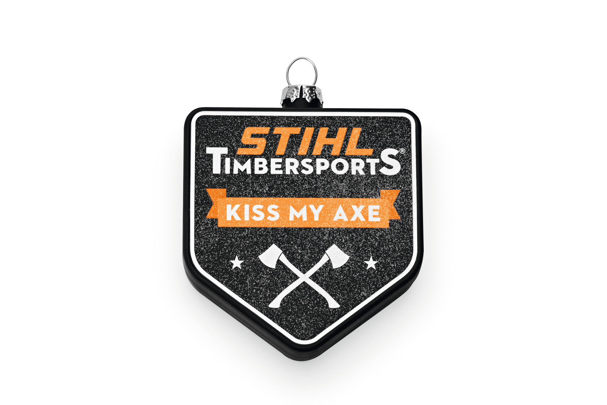 KISS MY AXE Tree Ornament