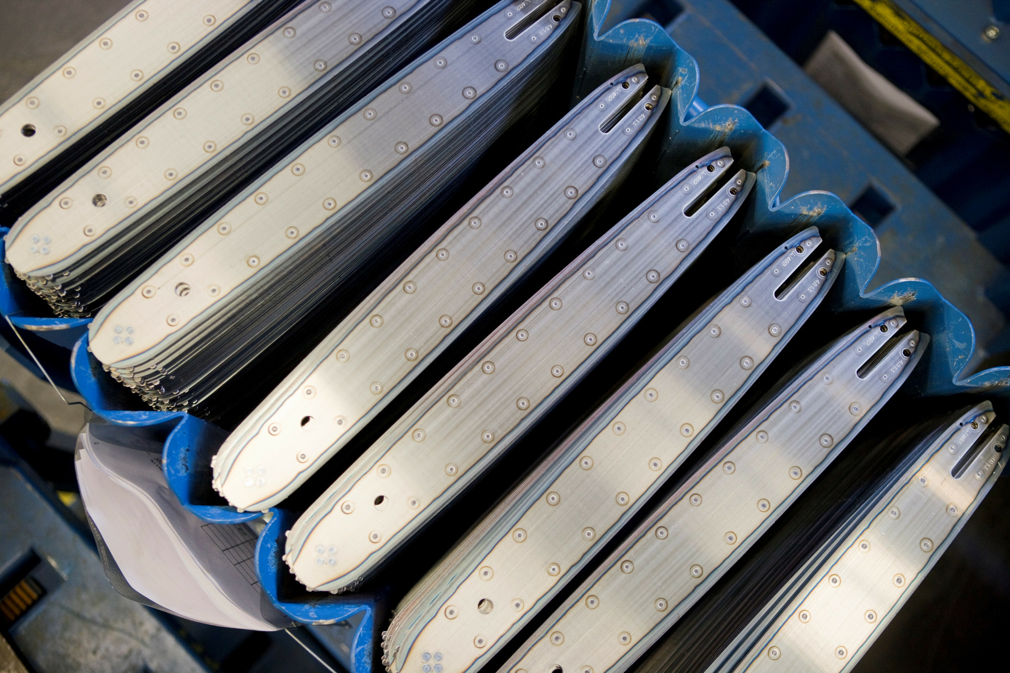 A box full of STIHL Guide Bars.