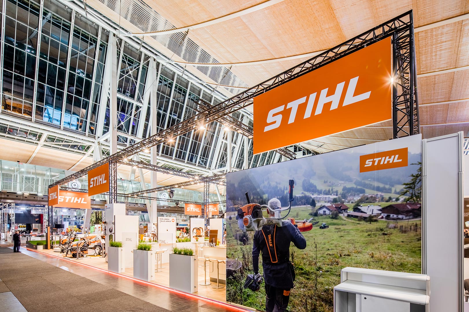 The STIHL trade fair stand